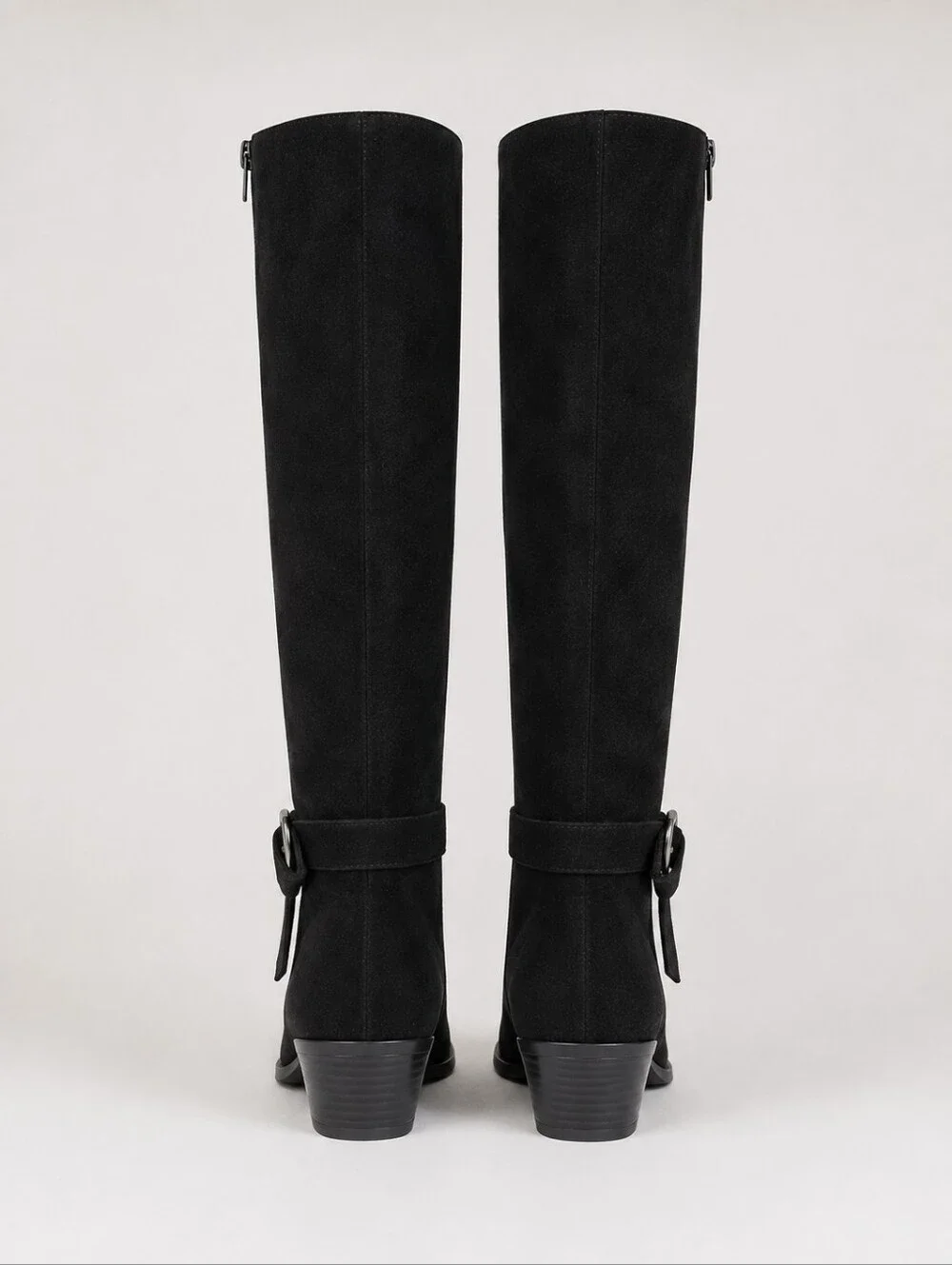 Style & Co Women's Omahaa Western Belt Boots Knee High Noots Black Size 5.5